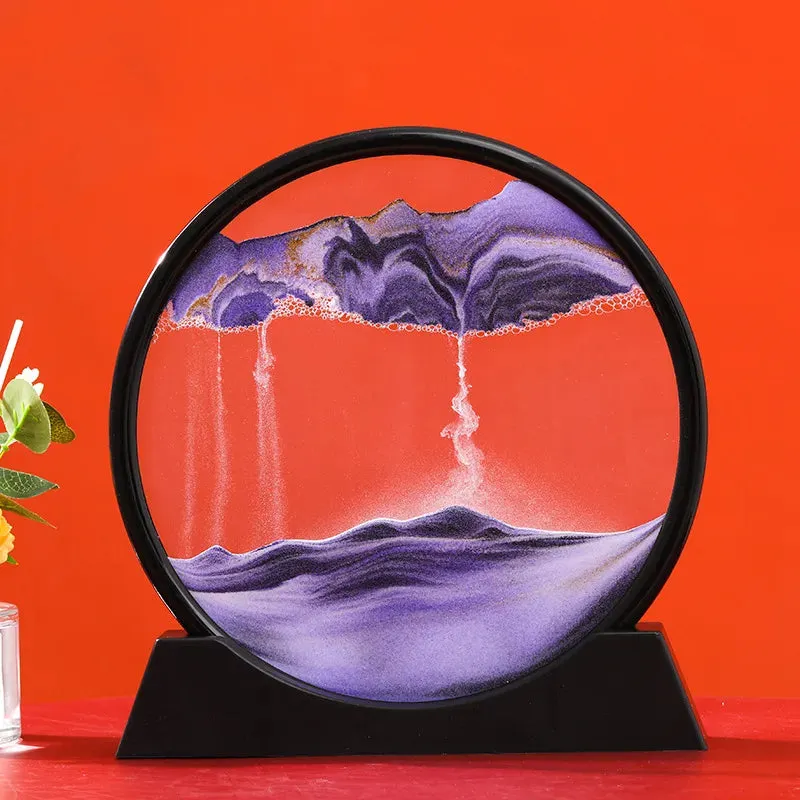 3D Moving Sand Art Picture Round Glass Deep Sea Sandscape Hourglass