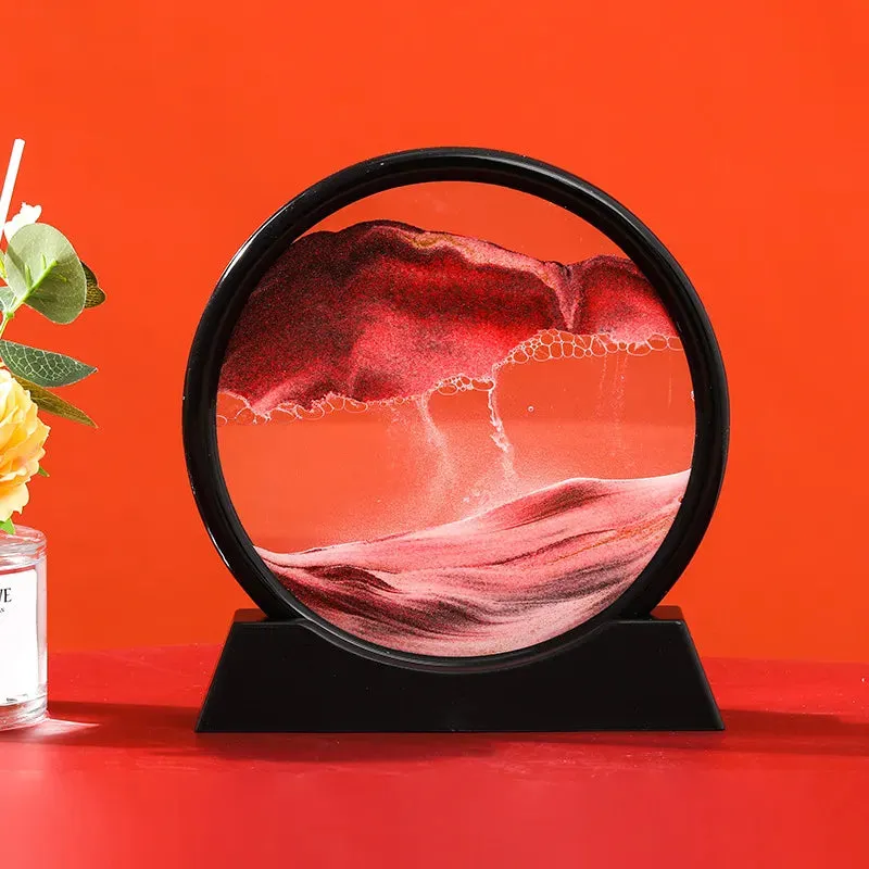 3D Moving Sand Art Picture Round Glass Deep Sea Sandscape Hourglass