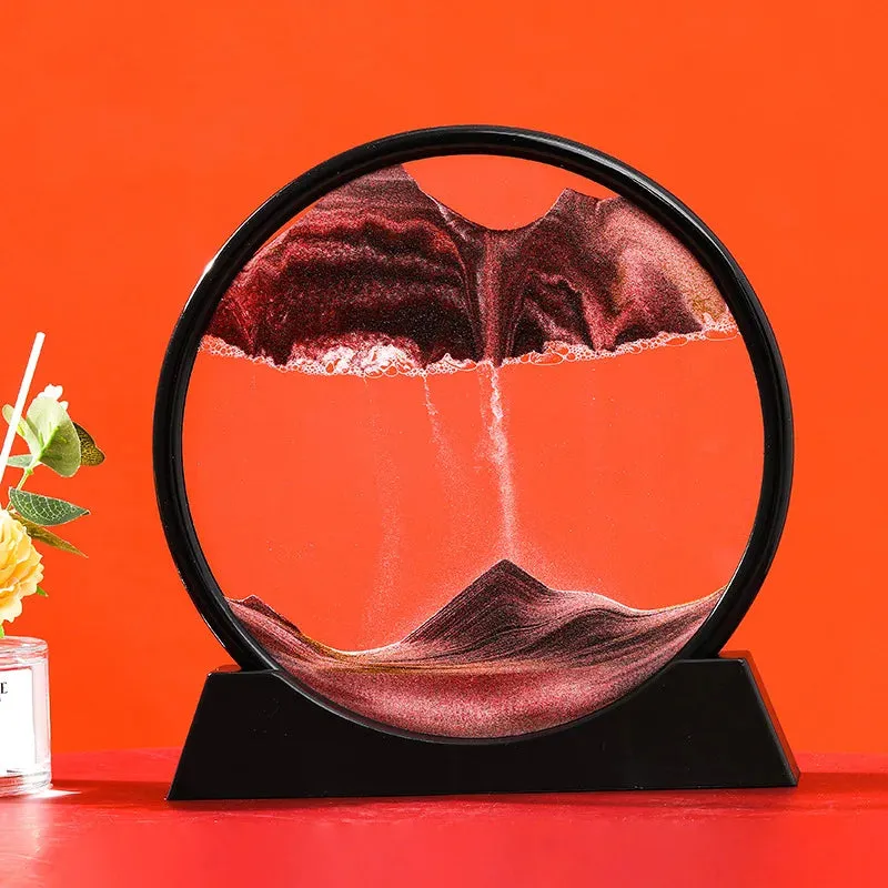 3D Moving Sand Art Picture Round Glass Deep Sea Sandscape Hourglass