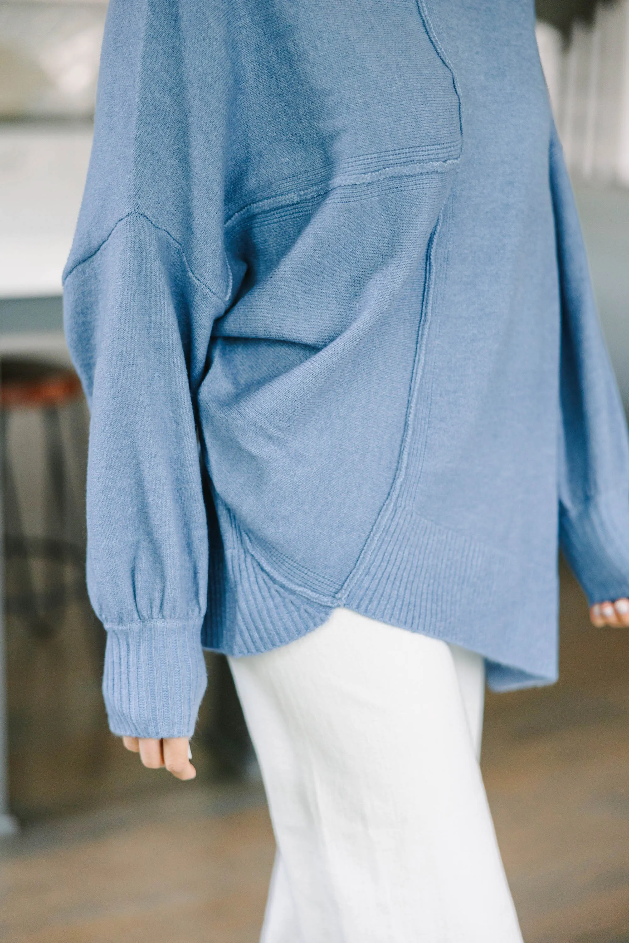 All Up To You Blue Turtleneck Tunic