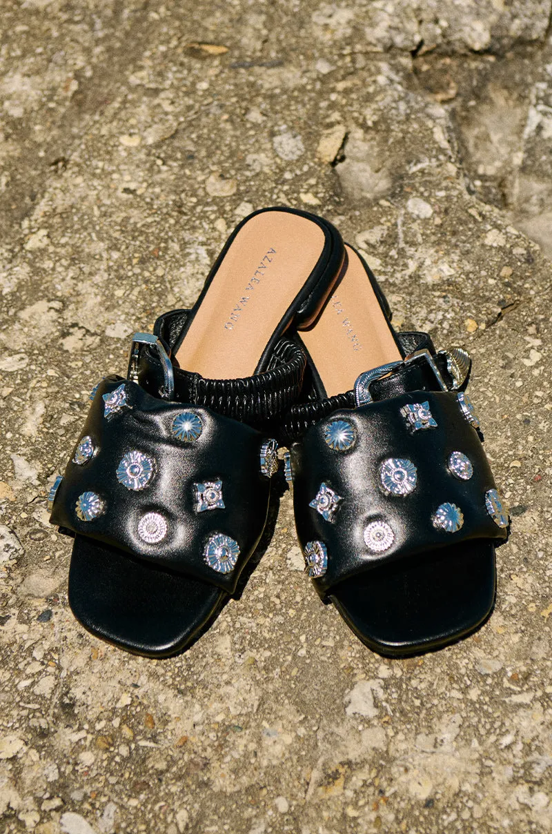 AZALEA WANG CLARABELLE SILVER CHARM SANDAL