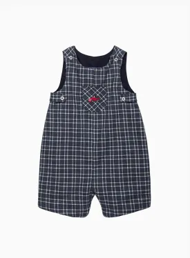 Baby Archie Romper in Navy Check