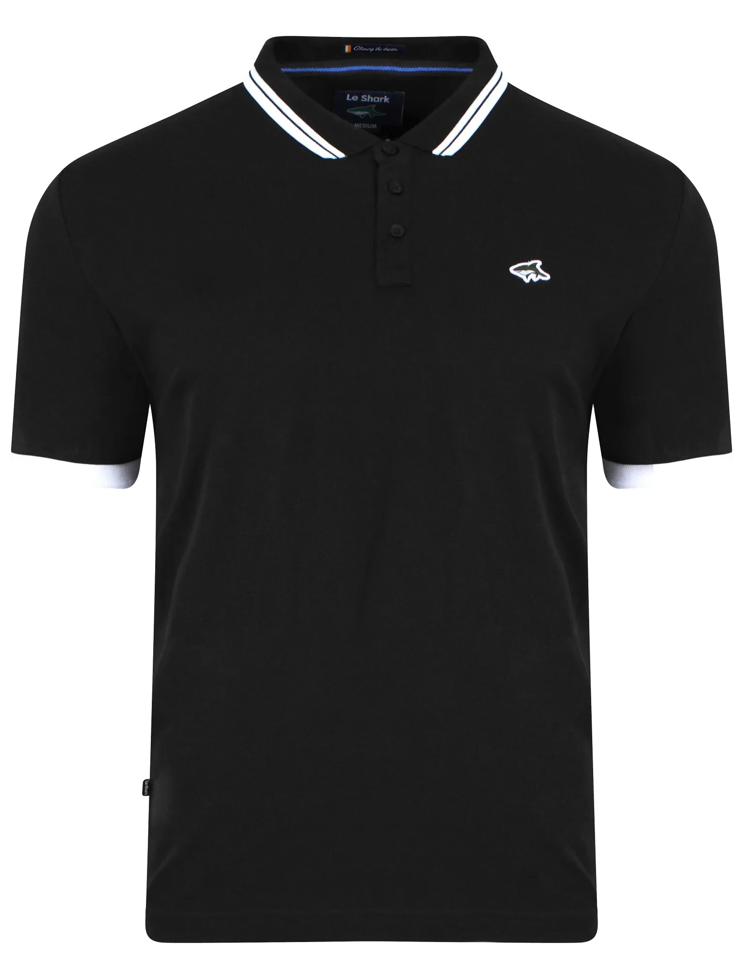 Dobins Piqué Polo Shirt in Black - Le Shark