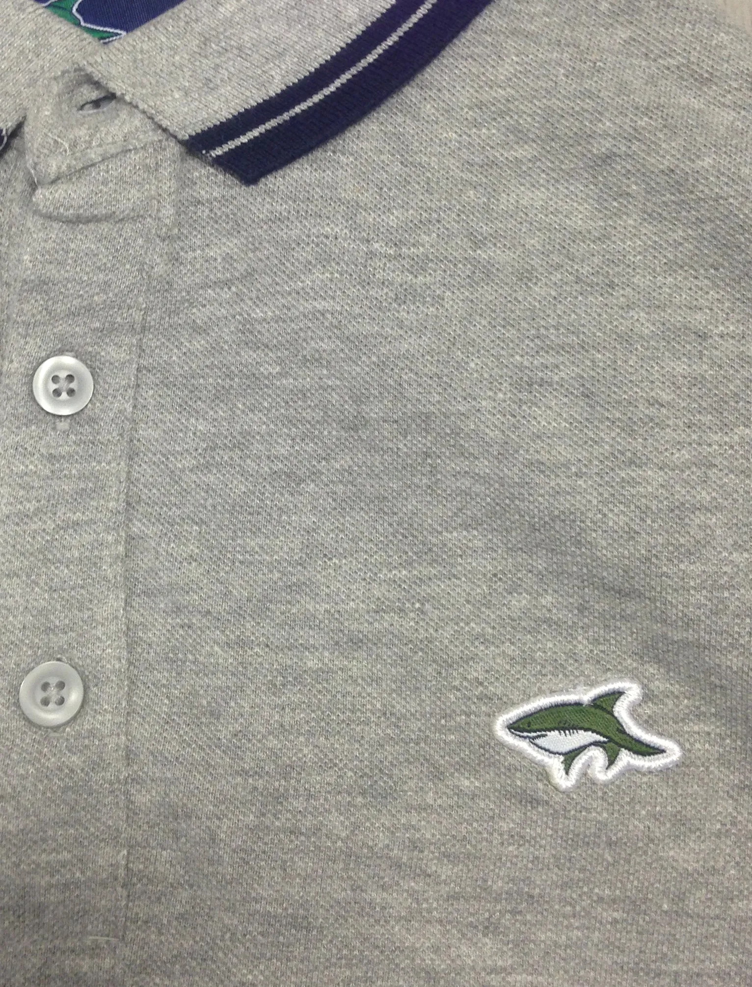 Dobins Piqué Polo Shirt in Light Grey Marl - Le Shark
