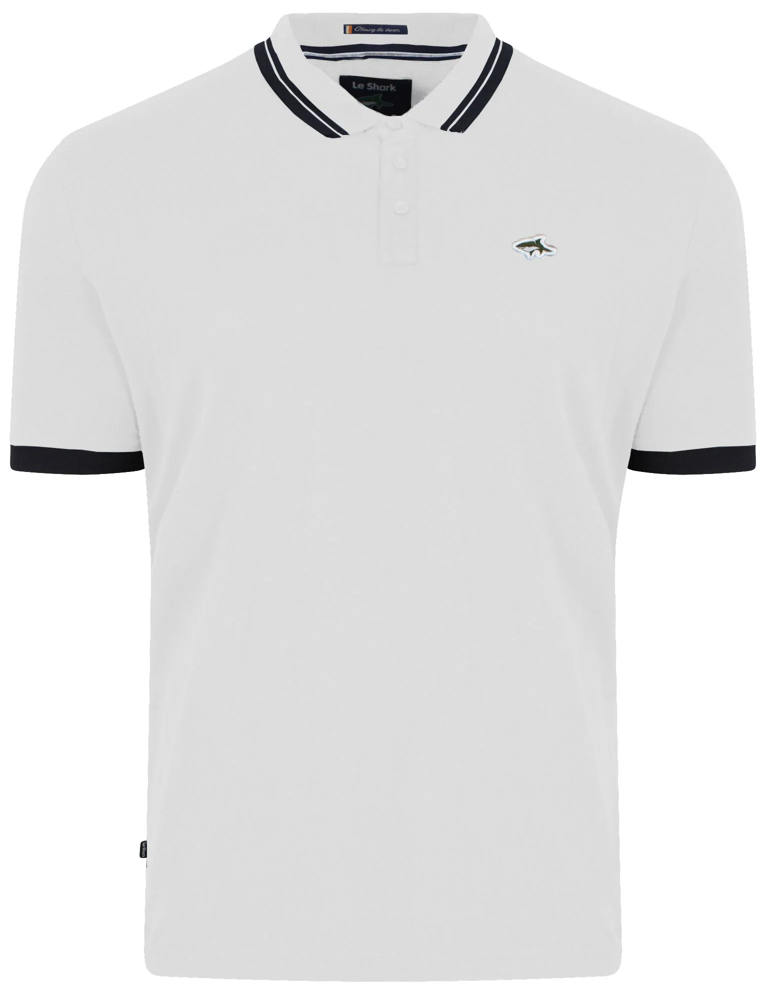 Dobins Piqué Polo Shirt in Optic White - Le Shark