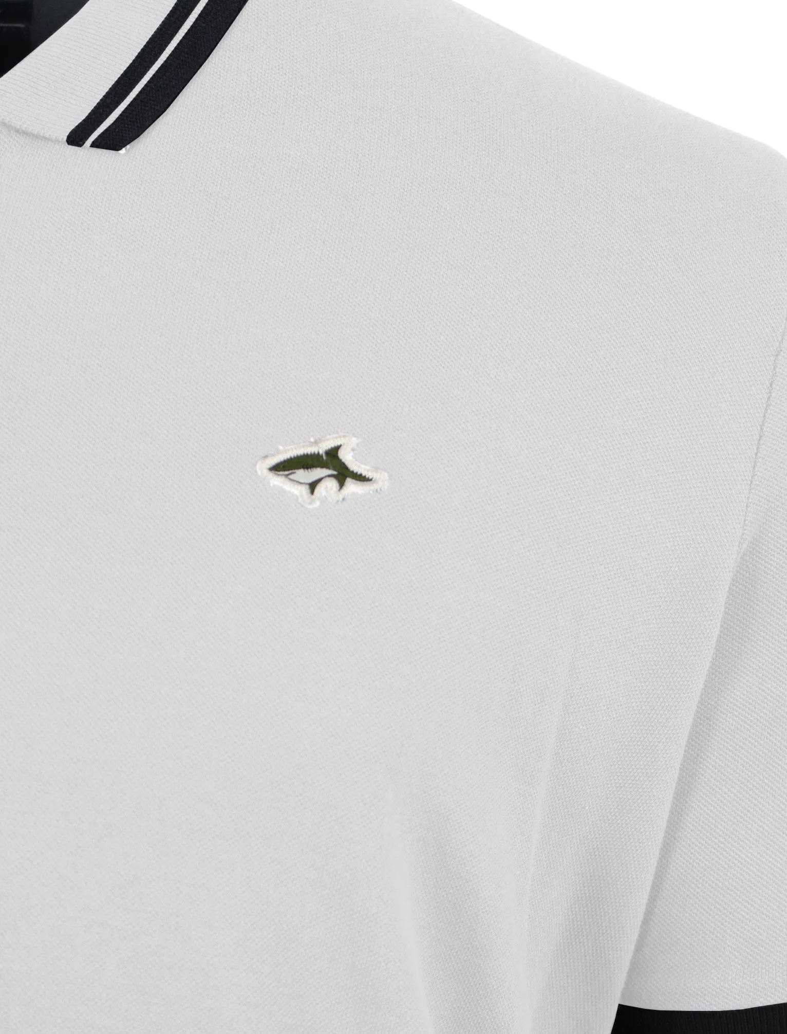 Dobins Piqué Polo Shirt in Optic White - Le Shark