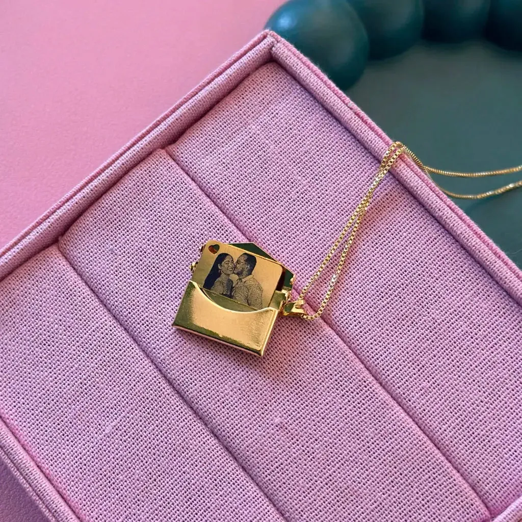 Envelope Message Box Photo Customize Necklace For Your Loveones