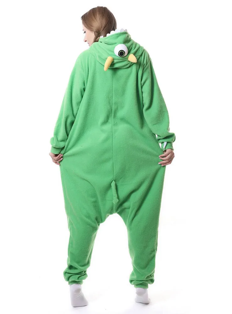 Green Flannel Eyed Monster Onesie Pajama Animal