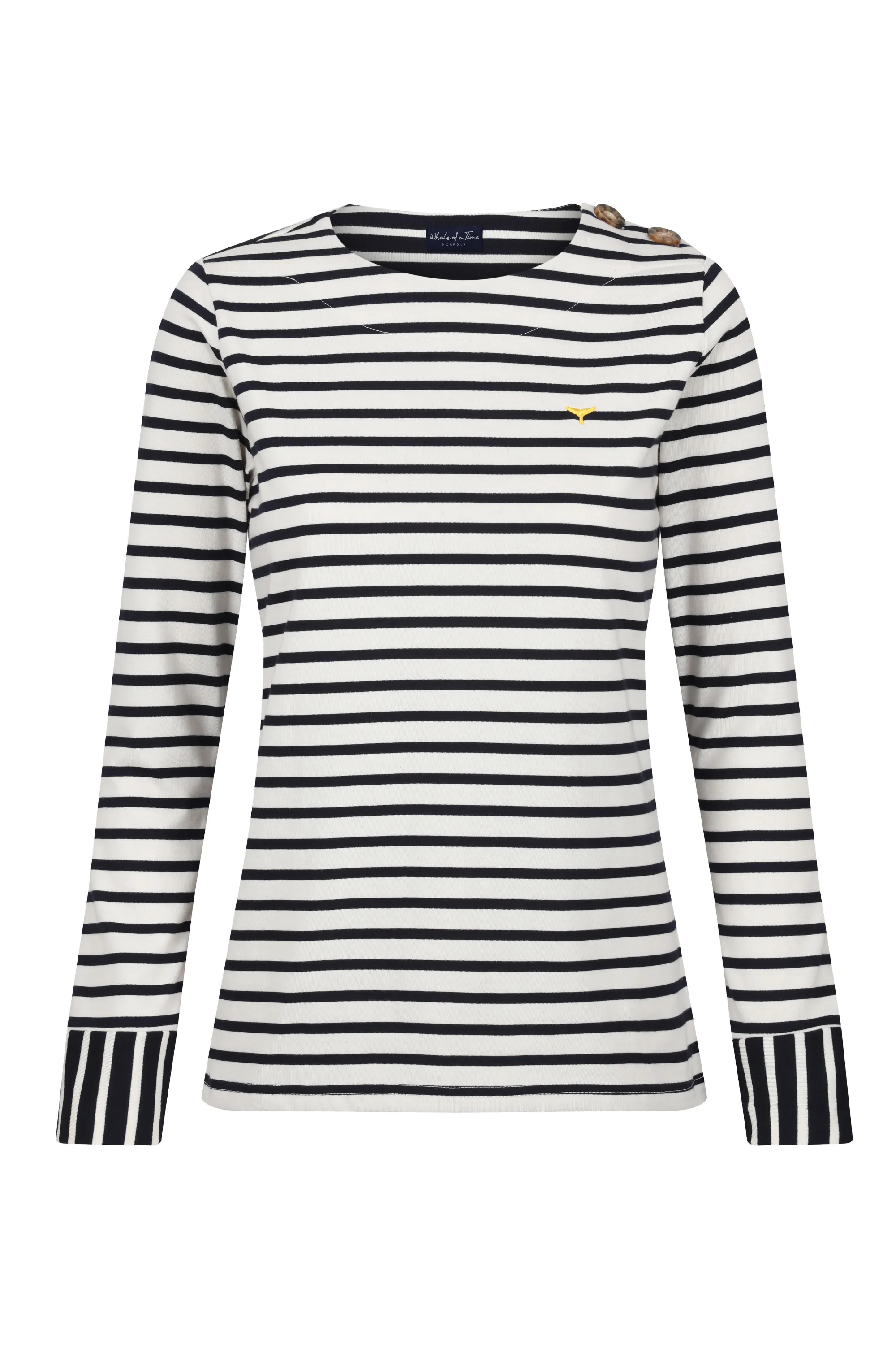 Henley Long Sleeve T-Shirt - White/Navy