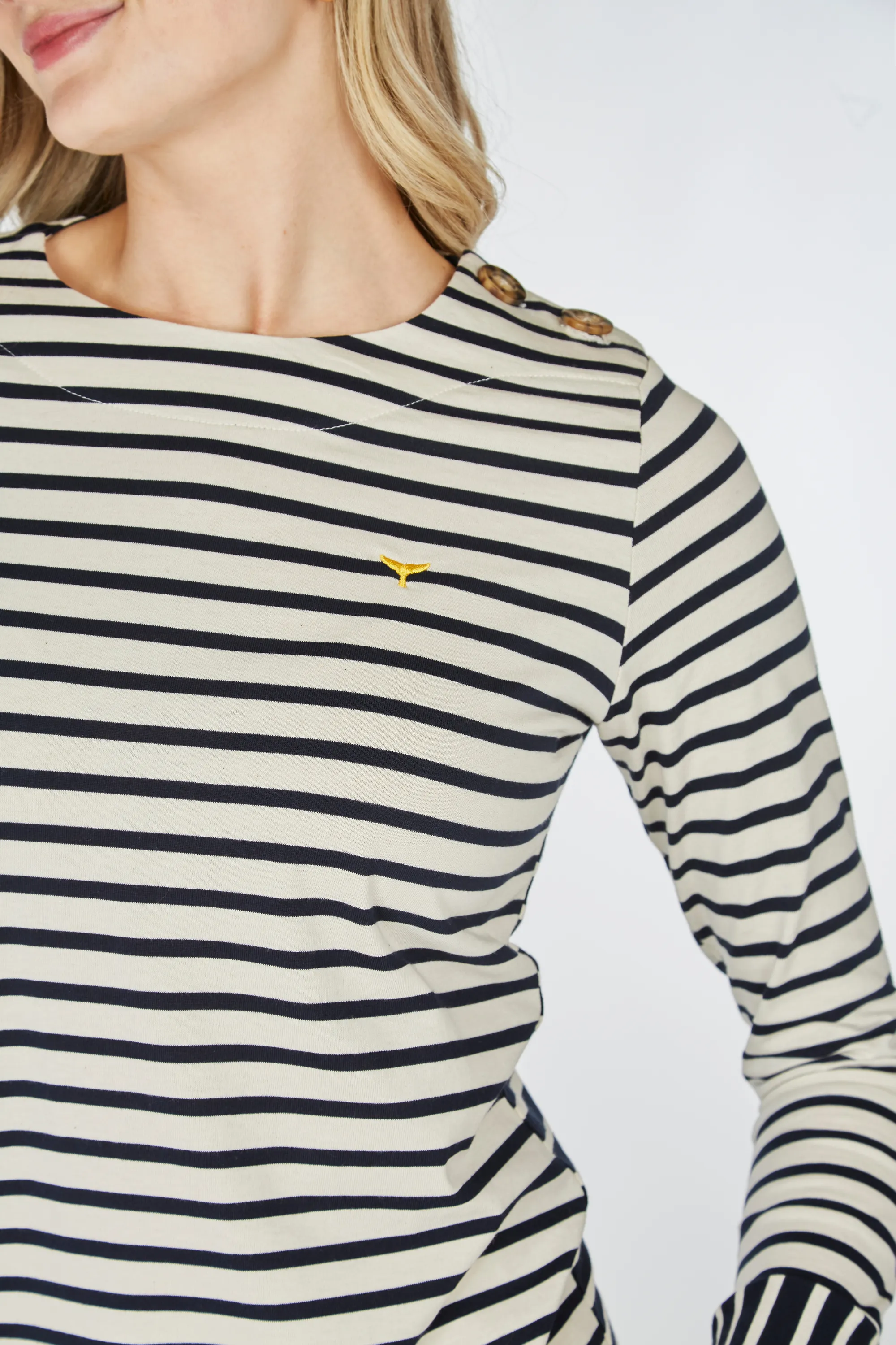Henley Long Sleeve T-Shirt - White/Navy