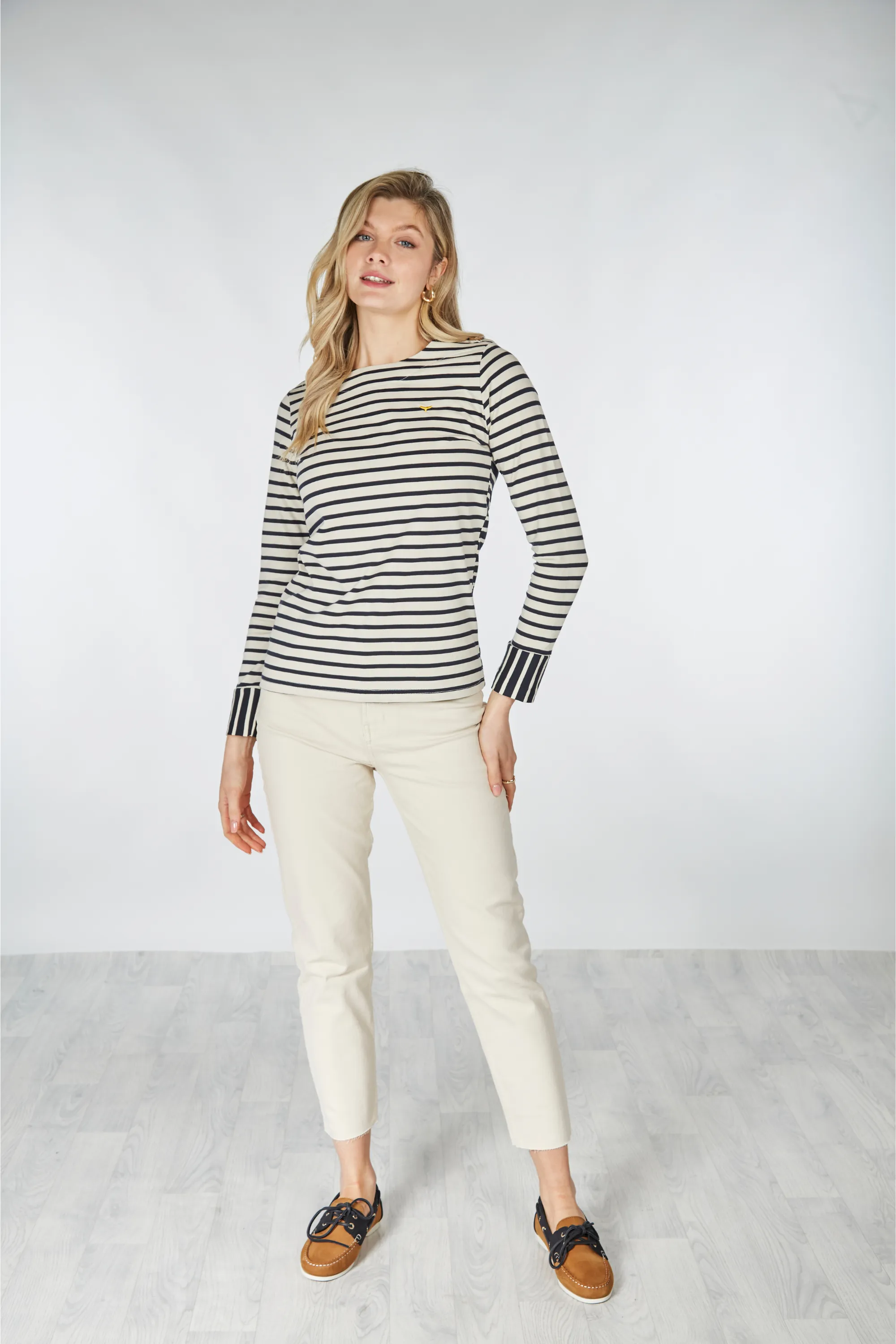 Henley Long Sleeve T-Shirt - White/Navy