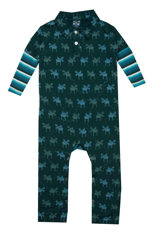 Kickee Pants Pine Moose Romper