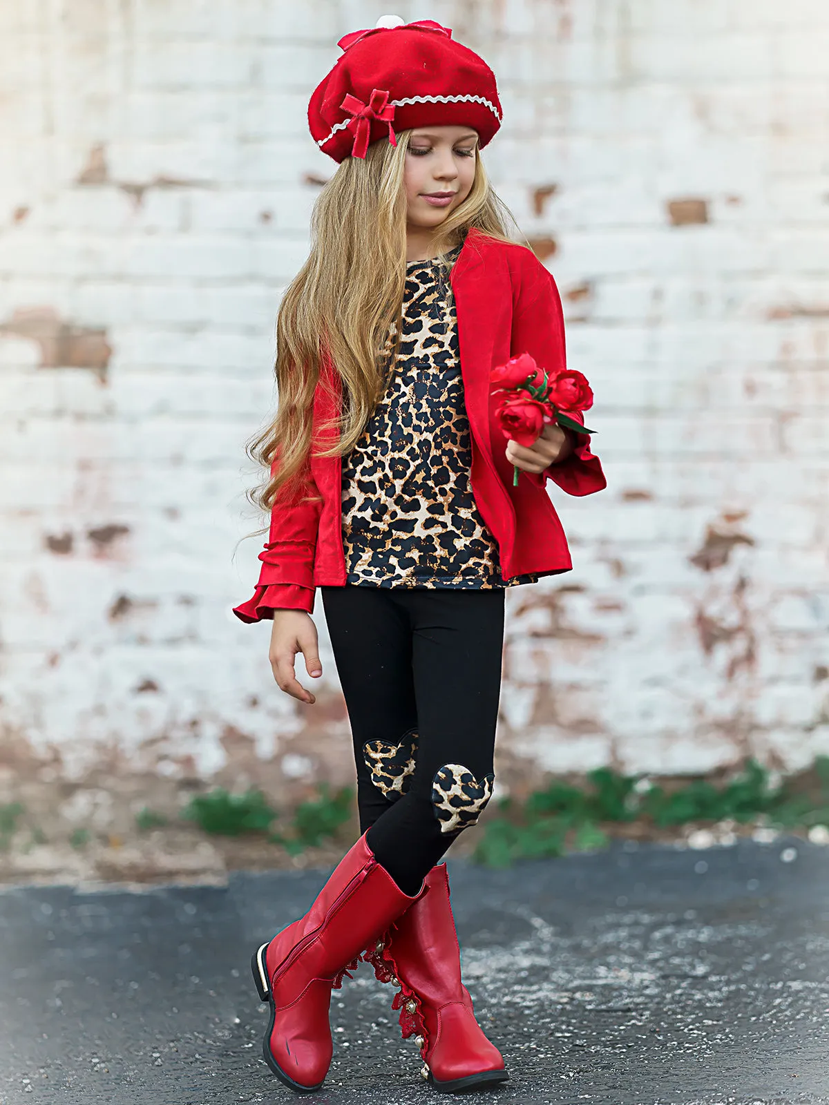 Making Boss Moves Leopard Top, Leggings and Jacket Set