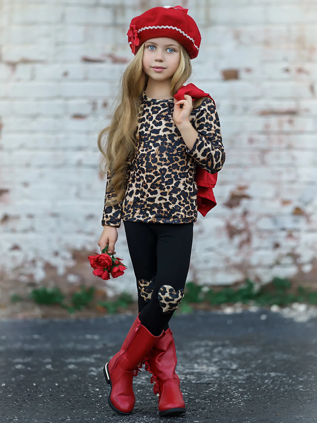 Making Boss Moves Leopard Top, Leggings and Jacket Set