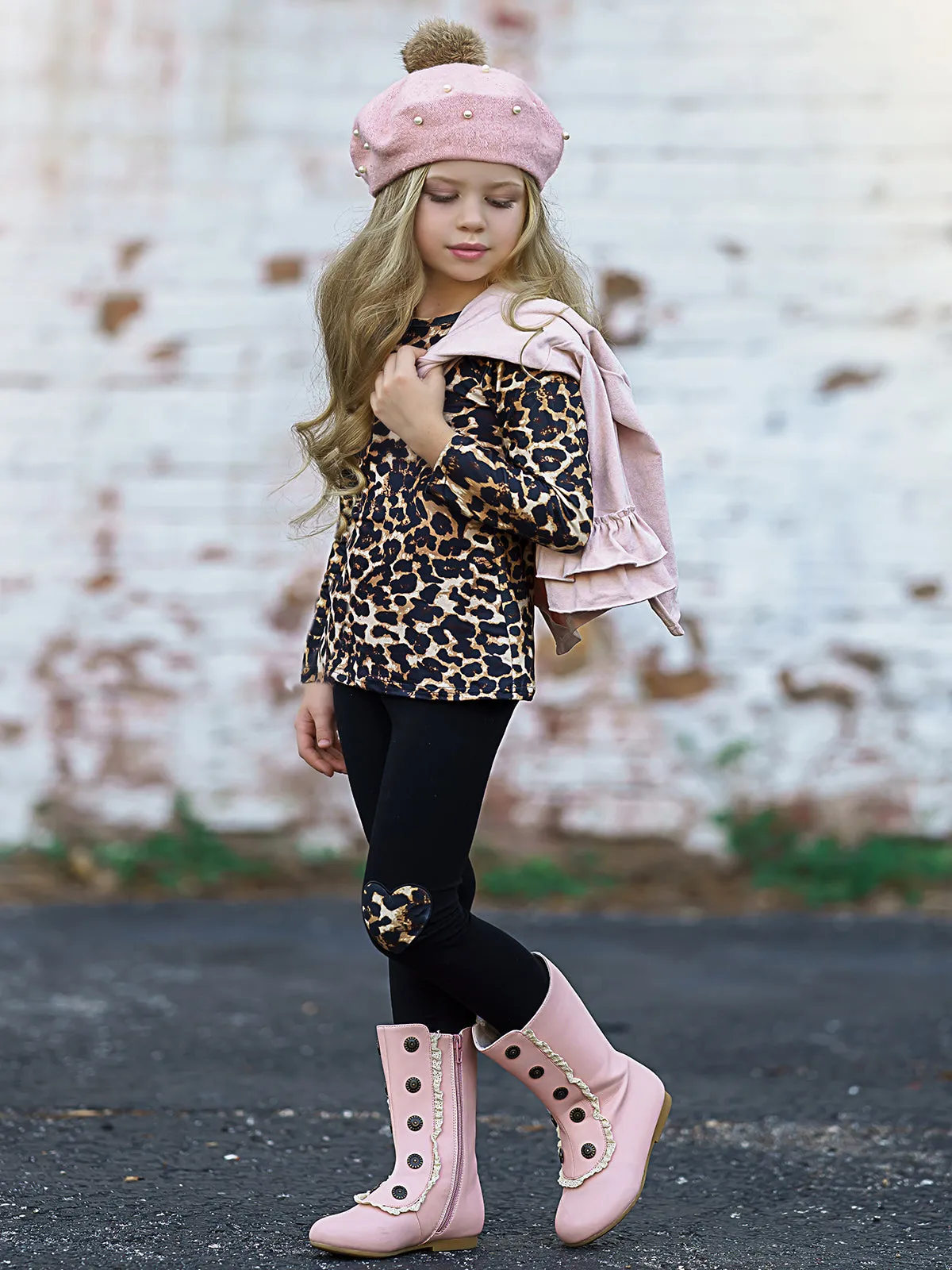 Making Boss Moves Leopard Top, Leggings and Jacket Set