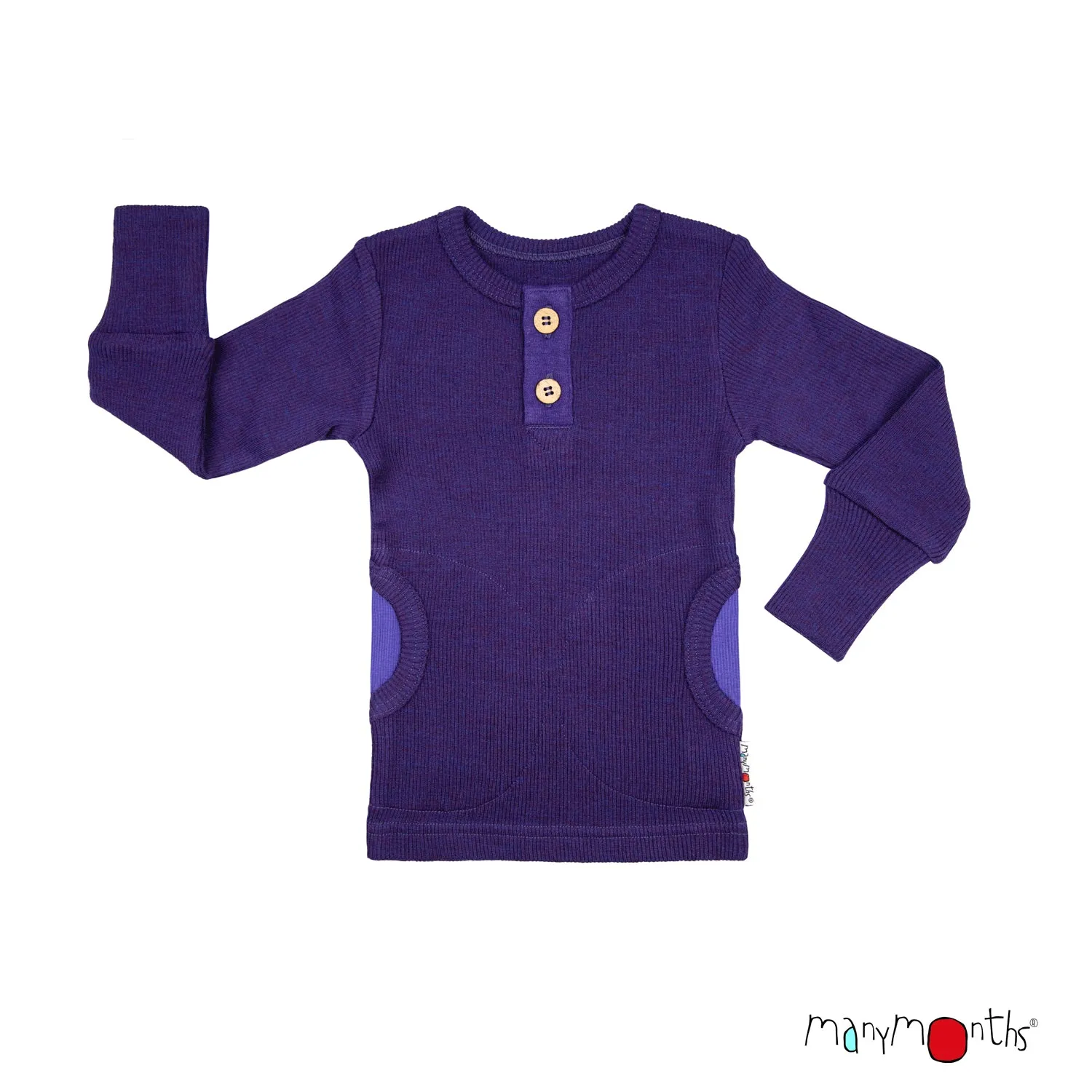 Natural Woollies Henley Long Sleeve T-Shirt with Pockets by ManyMonths