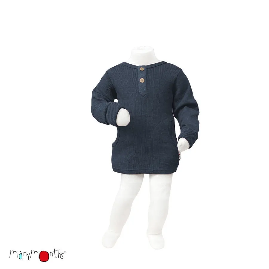Natural Woollies Henley Long Sleeve T-Shirt with Pockets by ManyMonths