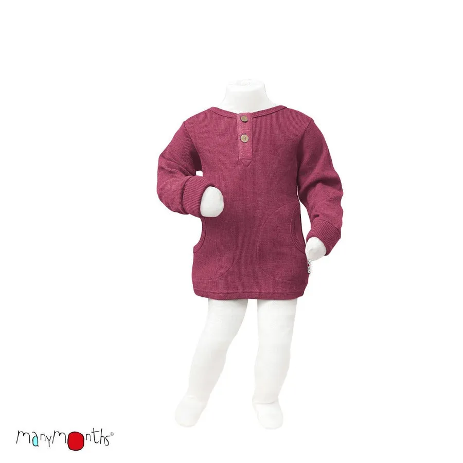 Natural Woollies Henley Long Sleeve T-Shirt with Pockets by ManyMonths