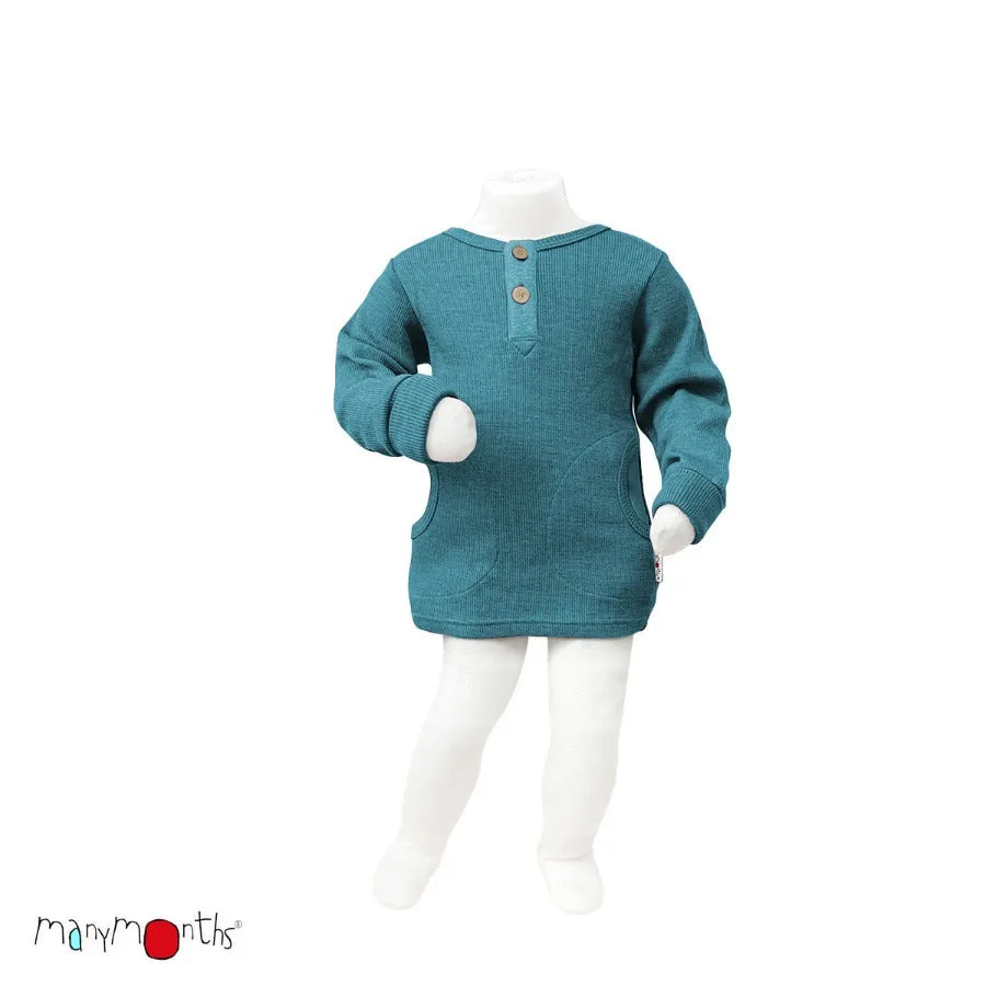 Natural Woollies Henley Long Sleeve T-Shirt with Pockets by ManyMonths