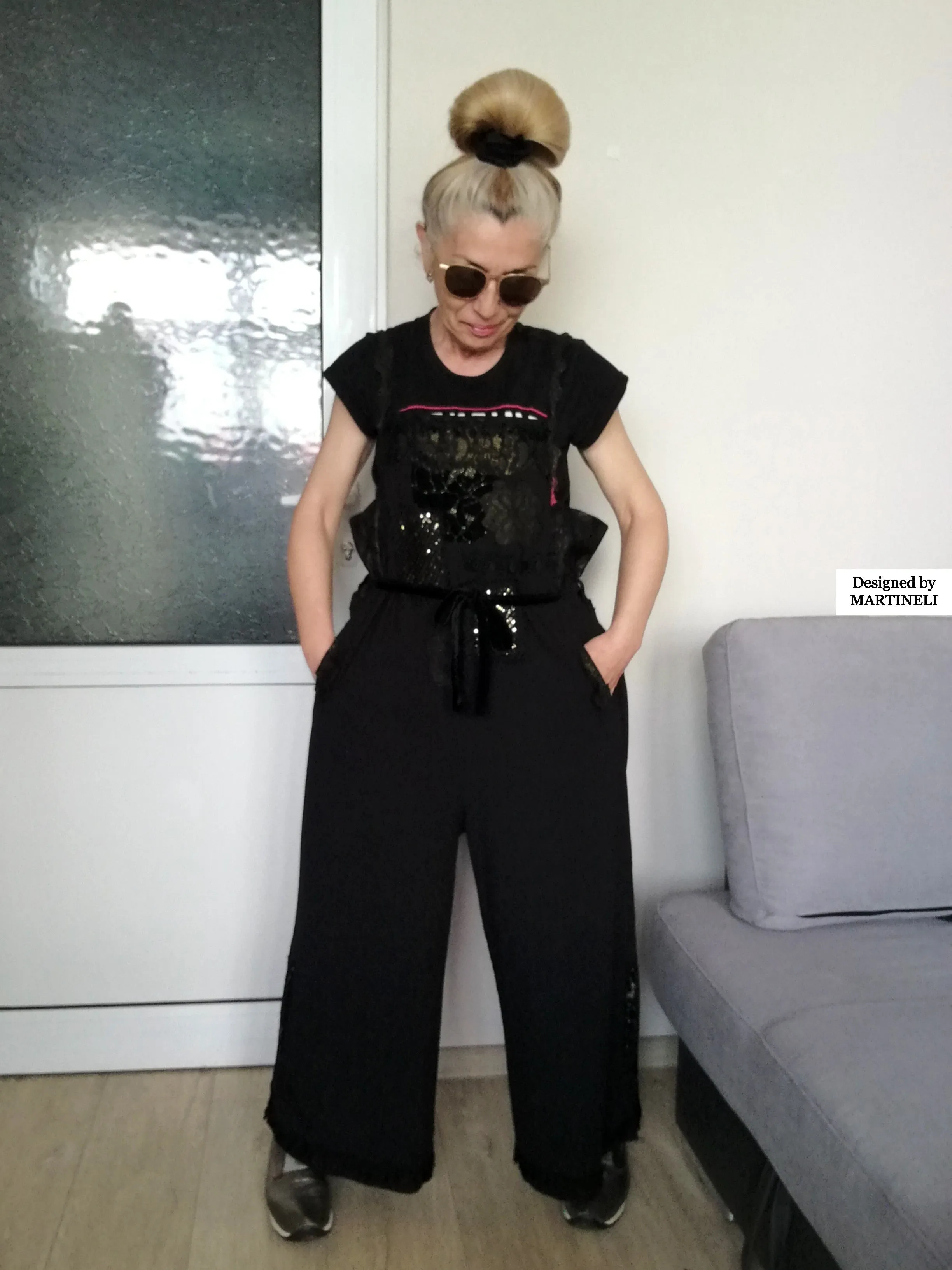 Plus Size Black Jumpsuit XL/2XL Loose Summer Overall