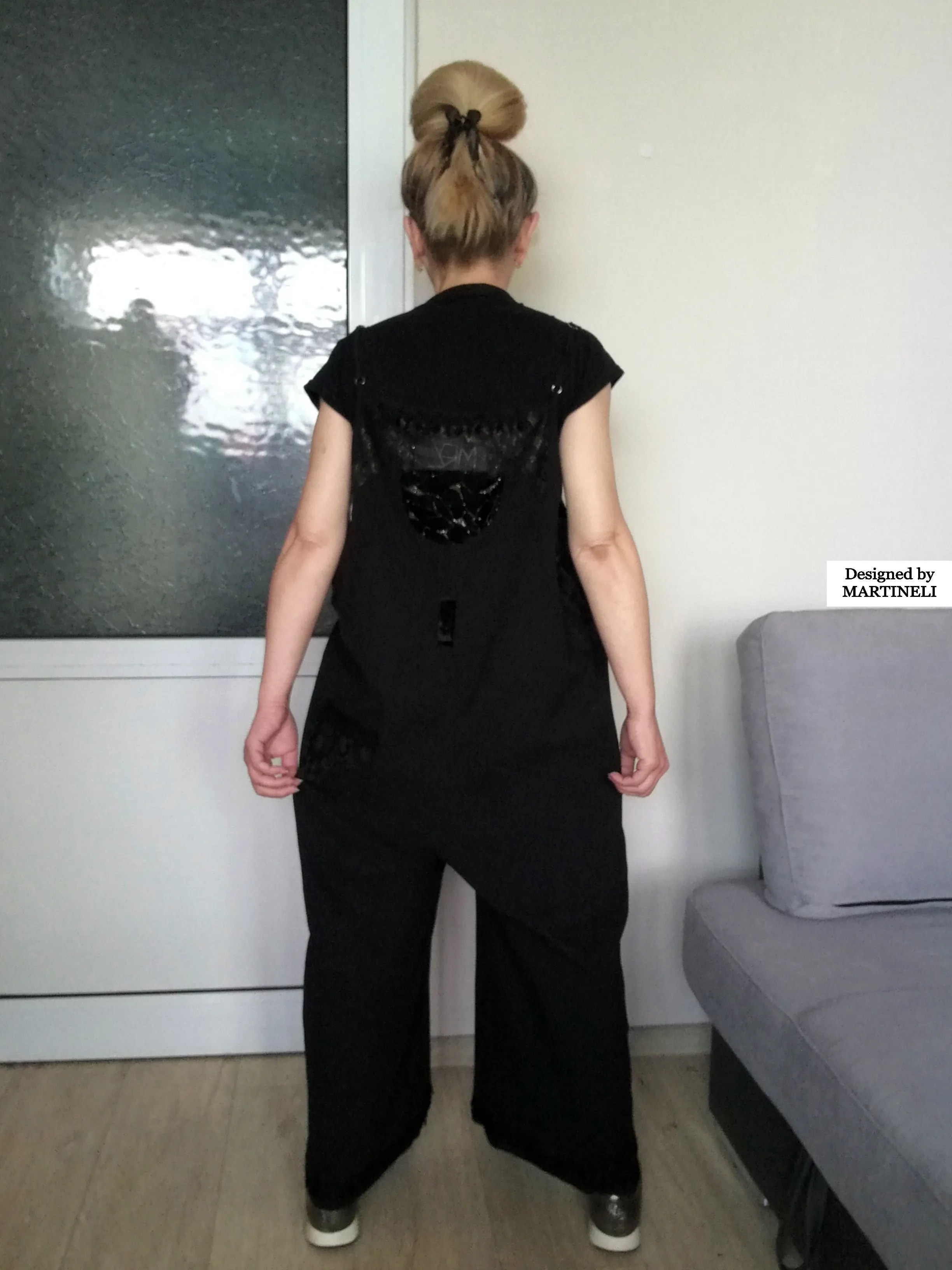 Plus Size Black Jumpsuit XL/2XL Loose Summer Overall