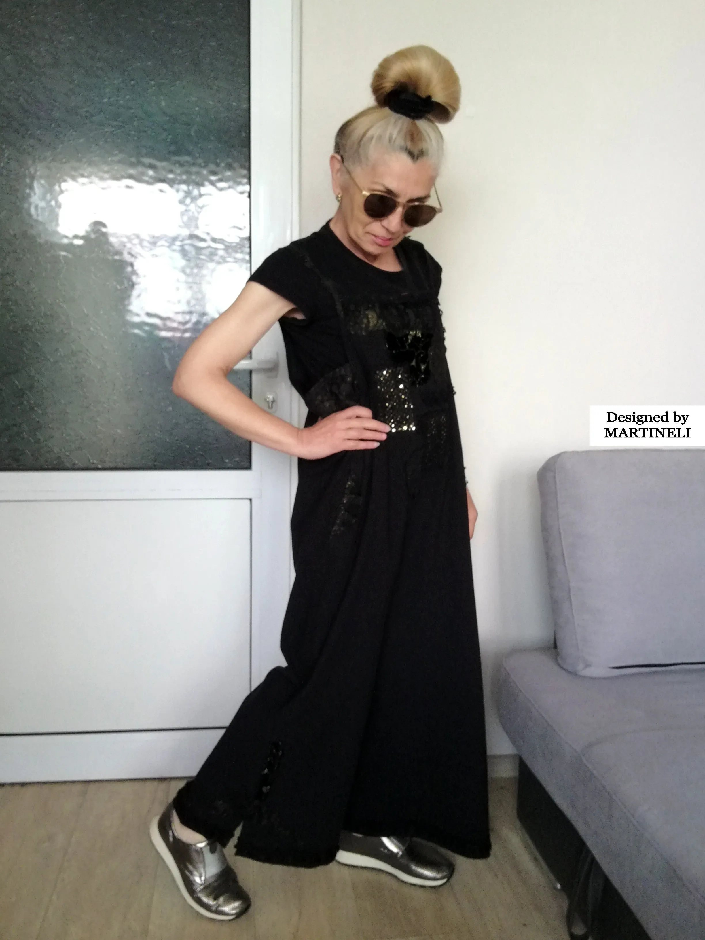Plus Size Black Jumpsuit XL/2XL Loose Summer Overall