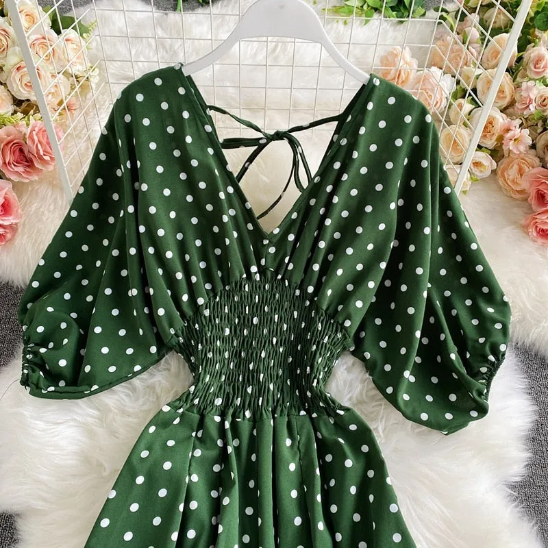 Polka Dot Print Jumpsuit - multiple colors