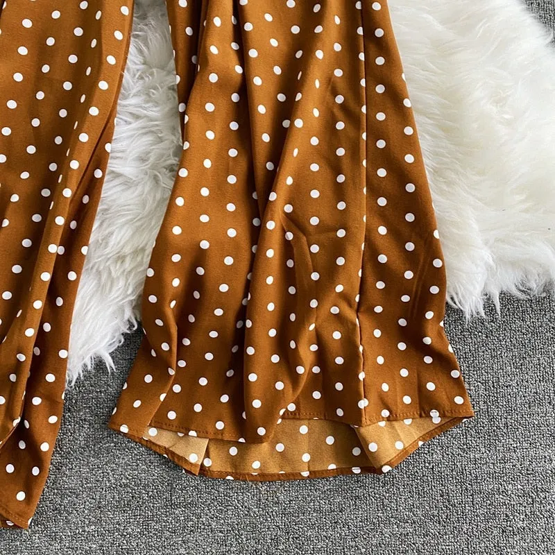 Polka Dot Print Jumpsuit - multiple colors
