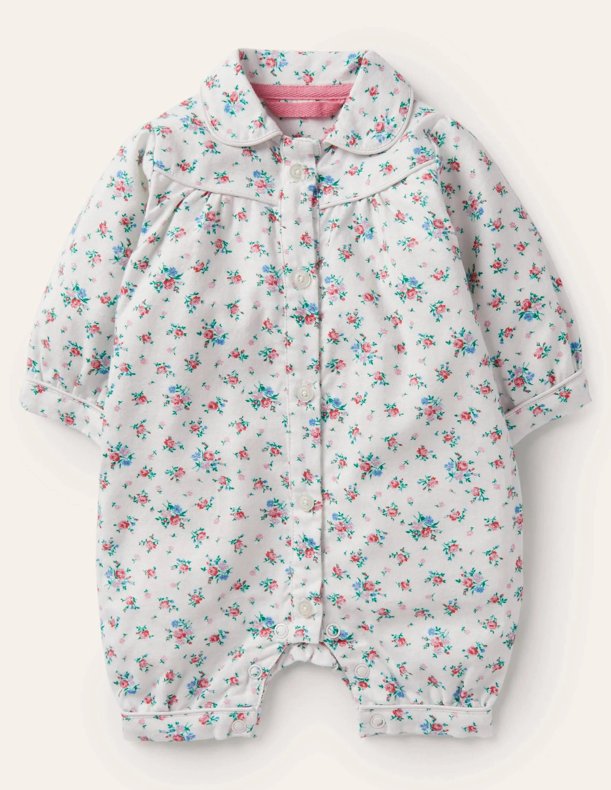 Polly Romper-Ivory Rose Sprig