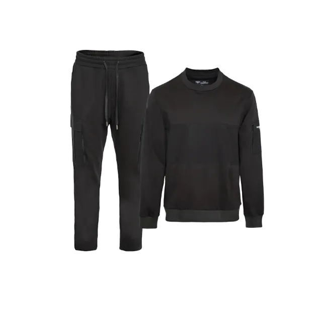 Premium GG Men's Black Jogging Set Sweatshirt and Pants with Packets