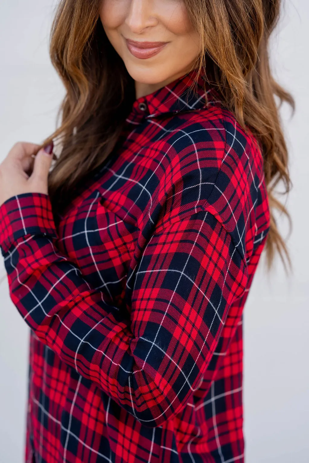 Pretty In Plaid Tunic Blouse
