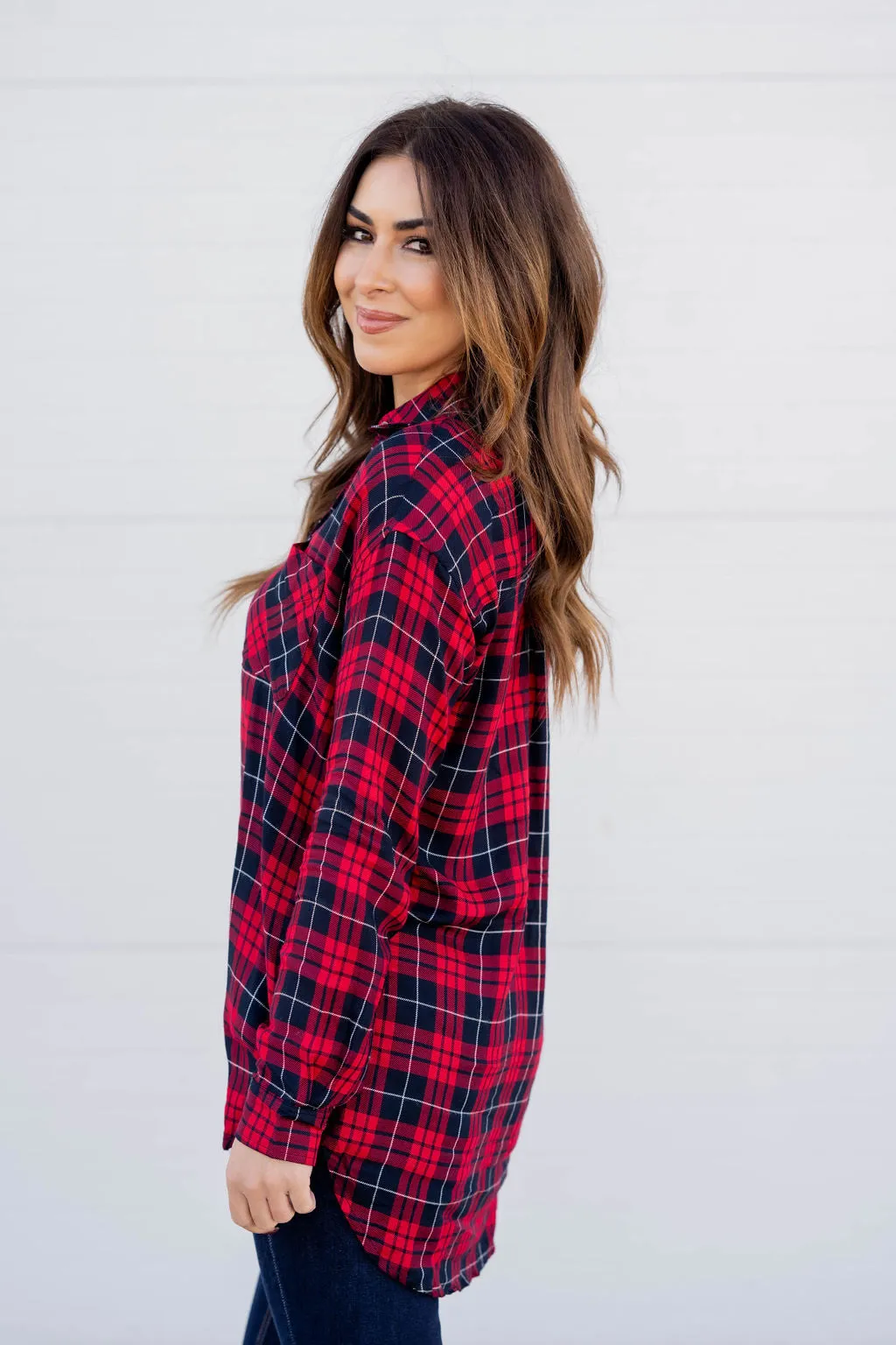 Pretty In Plaid Tunic Blouse