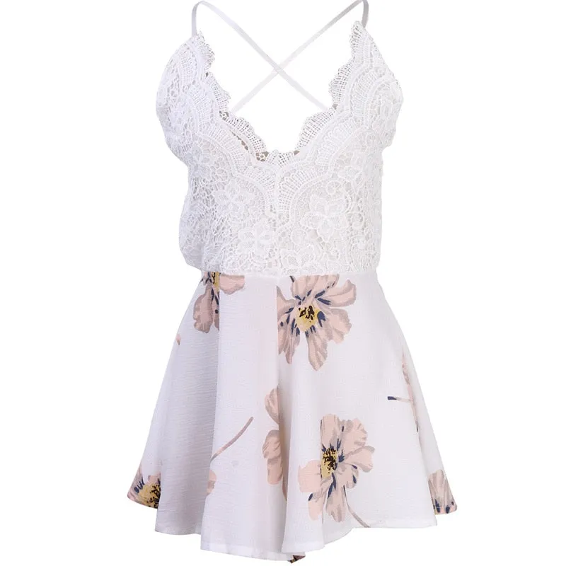 Sexy V-Neck Sleeveless Jumpsuit Women Backless Bodycon Party Casual Romper