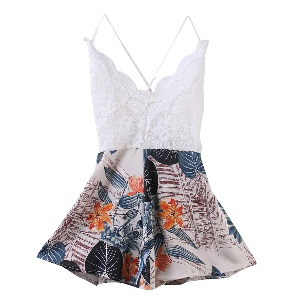 Sexy V-Neck Sleeveless Jumpsuit Women Backless Bodycon Party Casual Romper