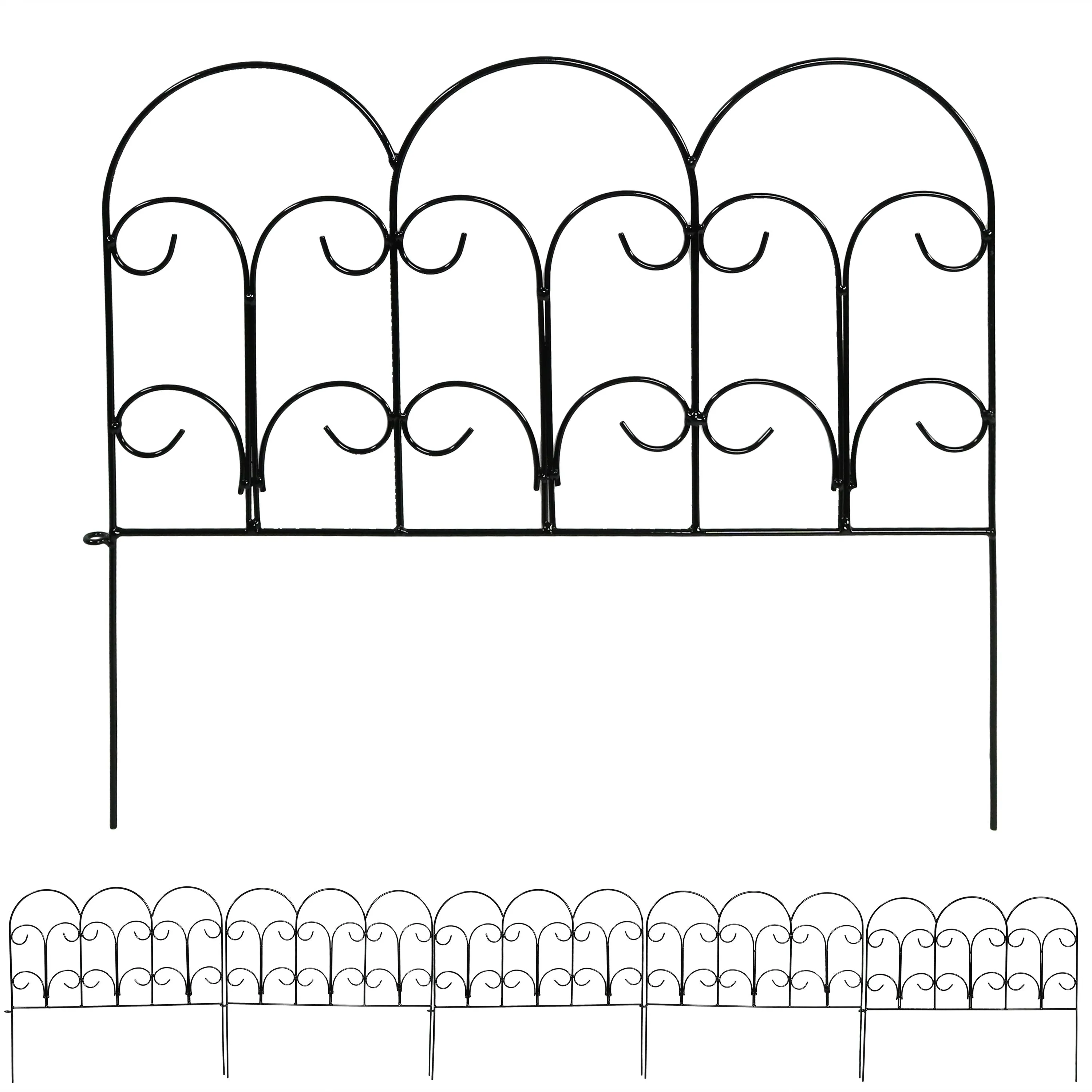 Sunnydaze 5-Piece Victorian Border Fence Set - 7.5' Overall