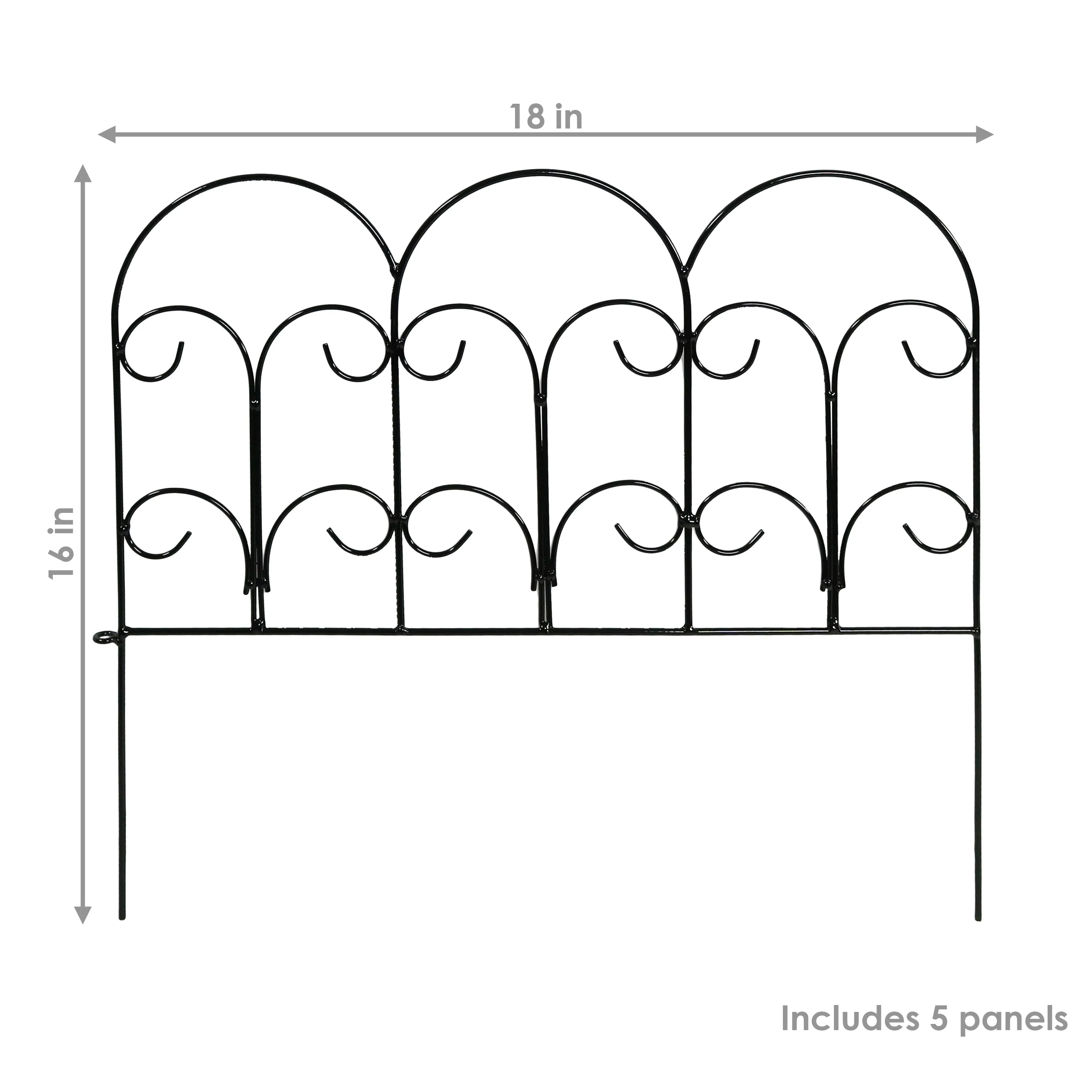 Sunnydaze 5-Piece Victorian Border Fence Set - 7.5' Overall