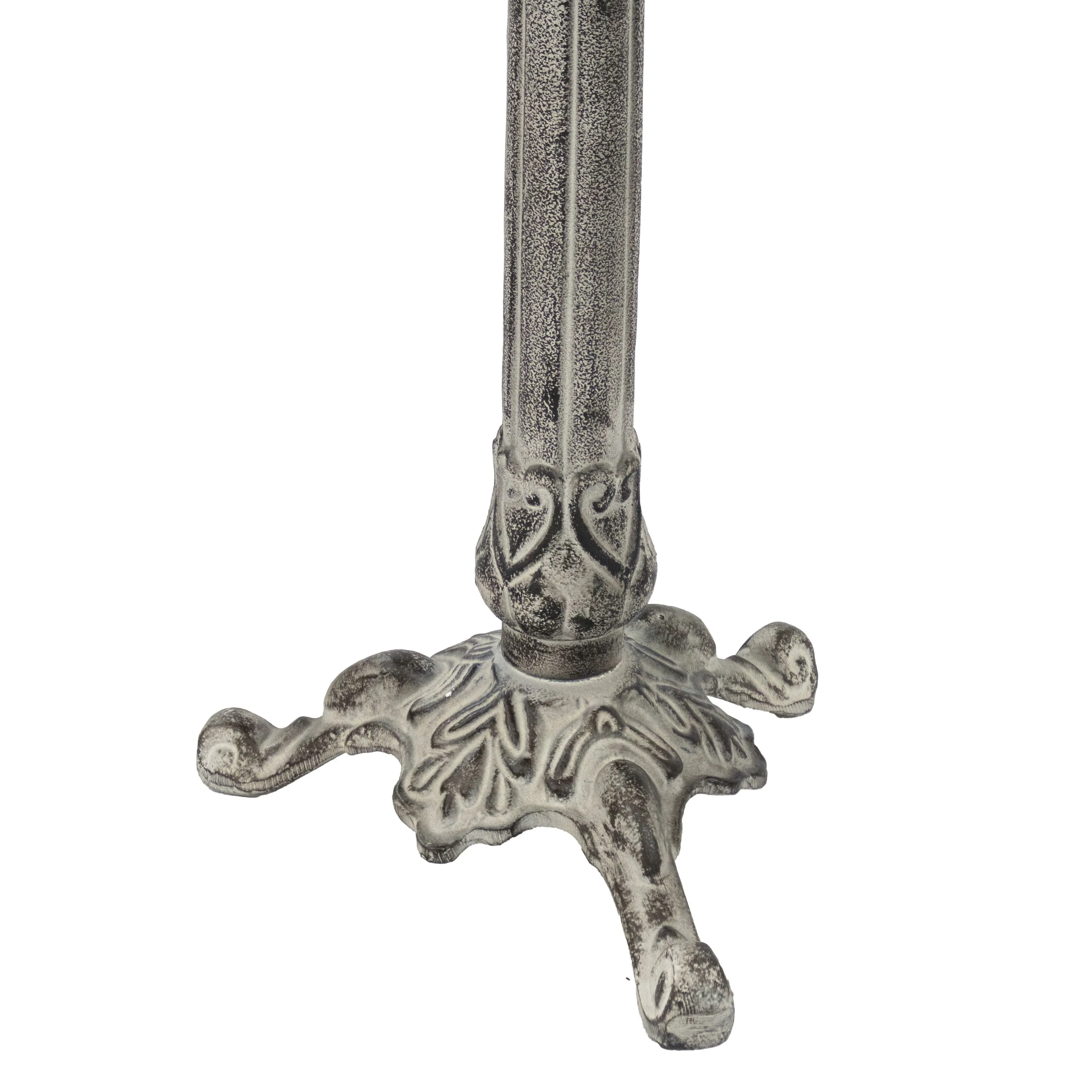 Sunnydaze Bird and Blossom Metal Bird Bath - Antique Gray - 13"
