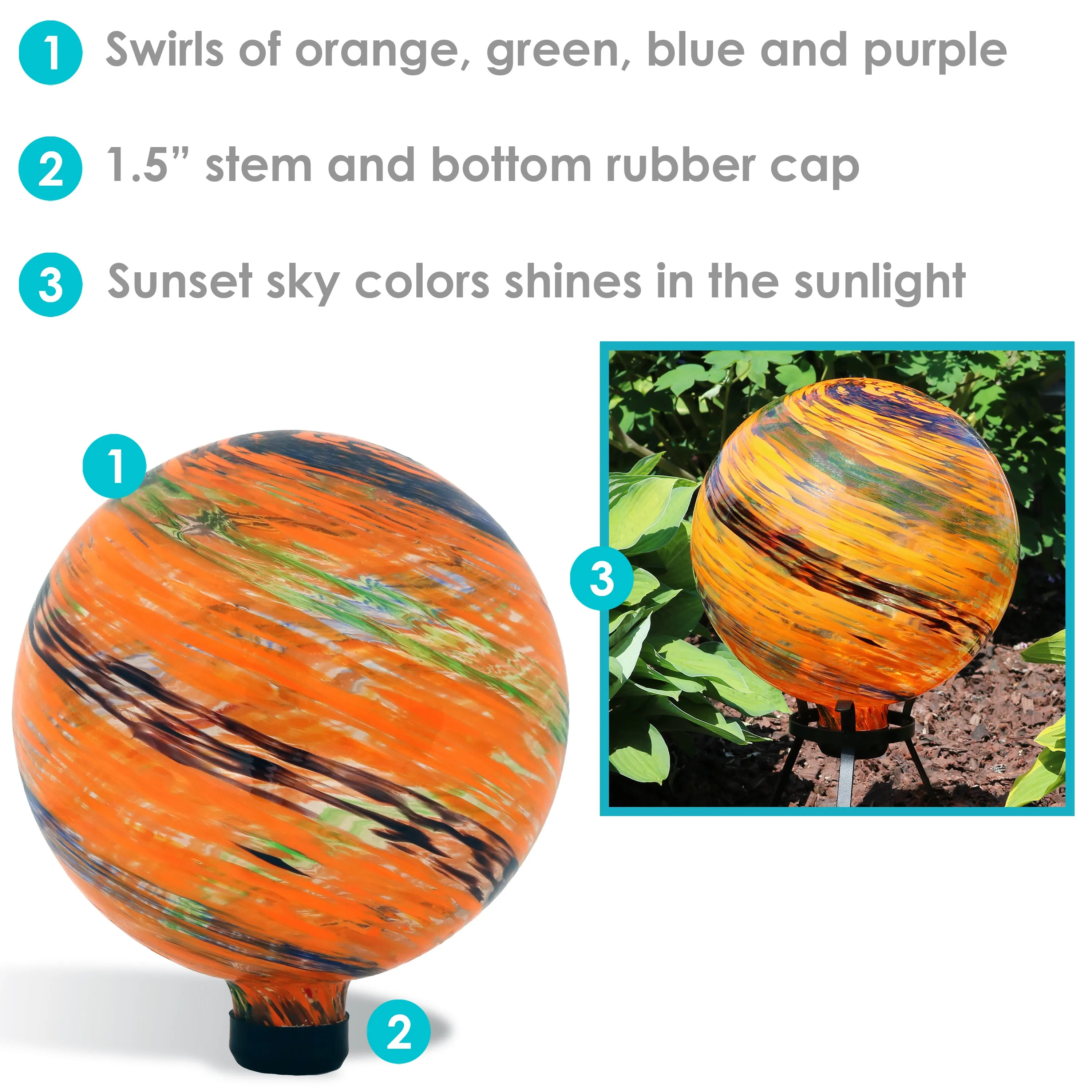 Sunnydaze Outdoor Glass Gazing Globe - 10"
