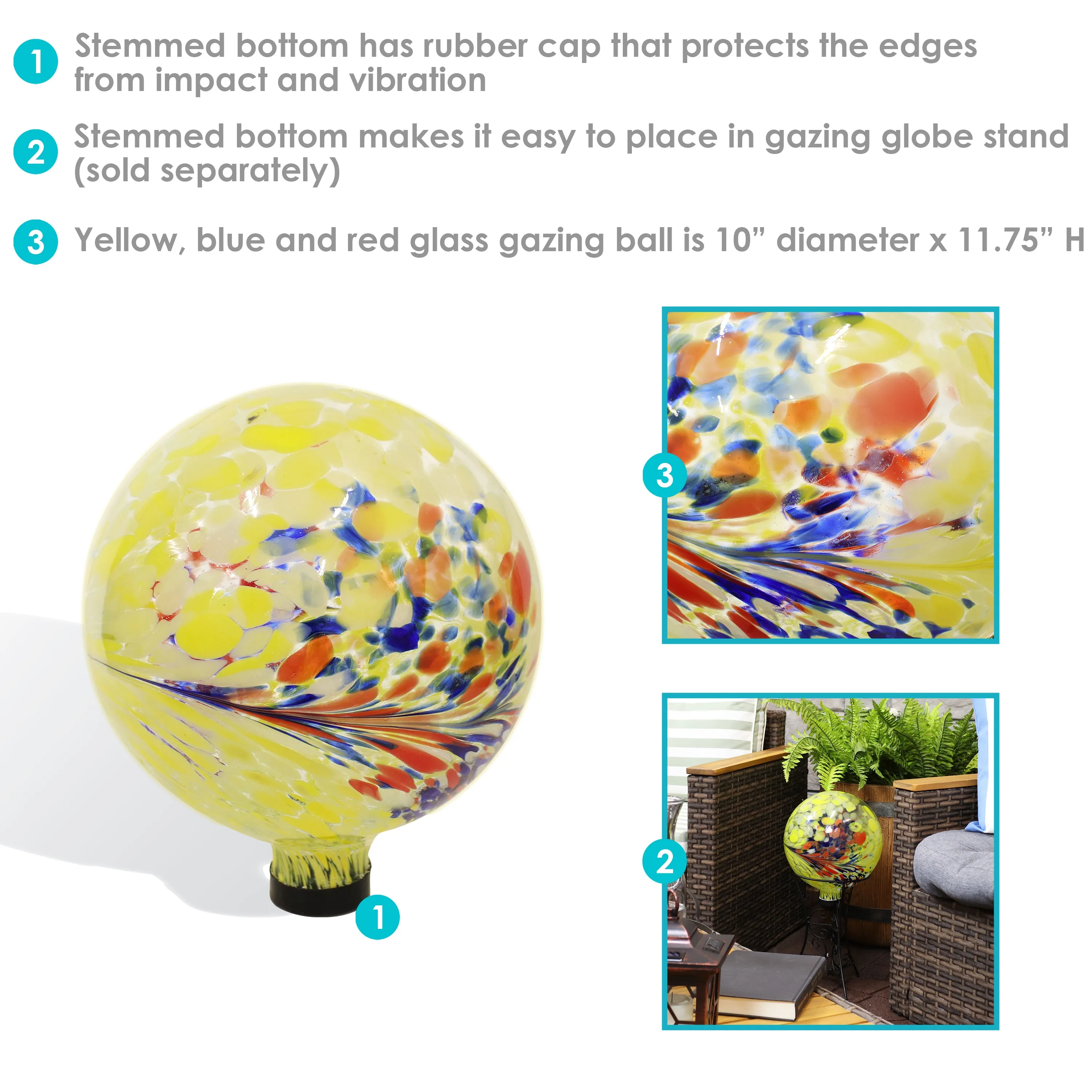 Sunnydaze Outdoor Glass Gazing Globe - 10"