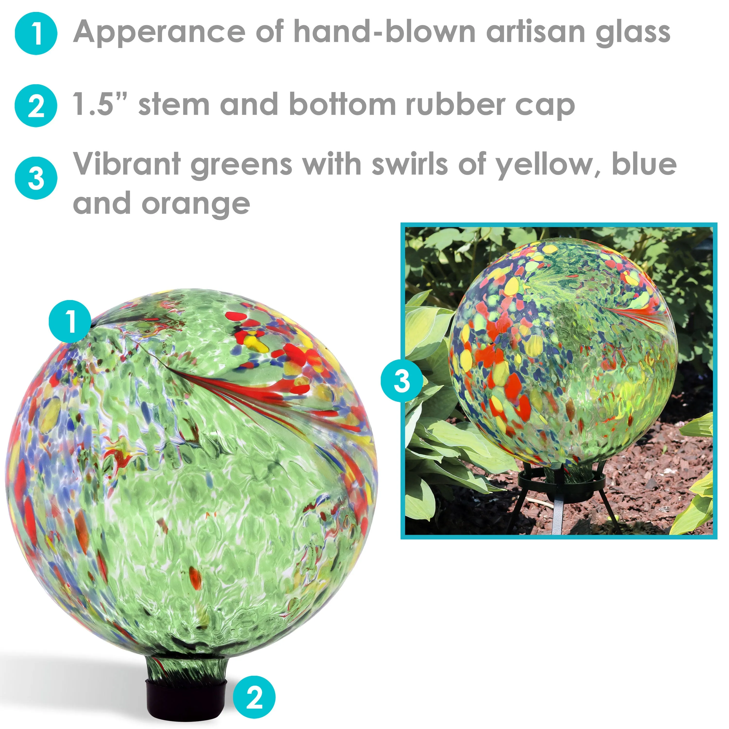 Sunnydaze Outdoor Glass Gazing Globe - 10"