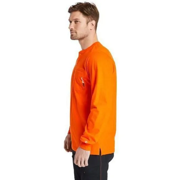 Timberland Pro Men's Flame Resistant Long Sleeve Work Henley - Orange - TB0A23P4Y86