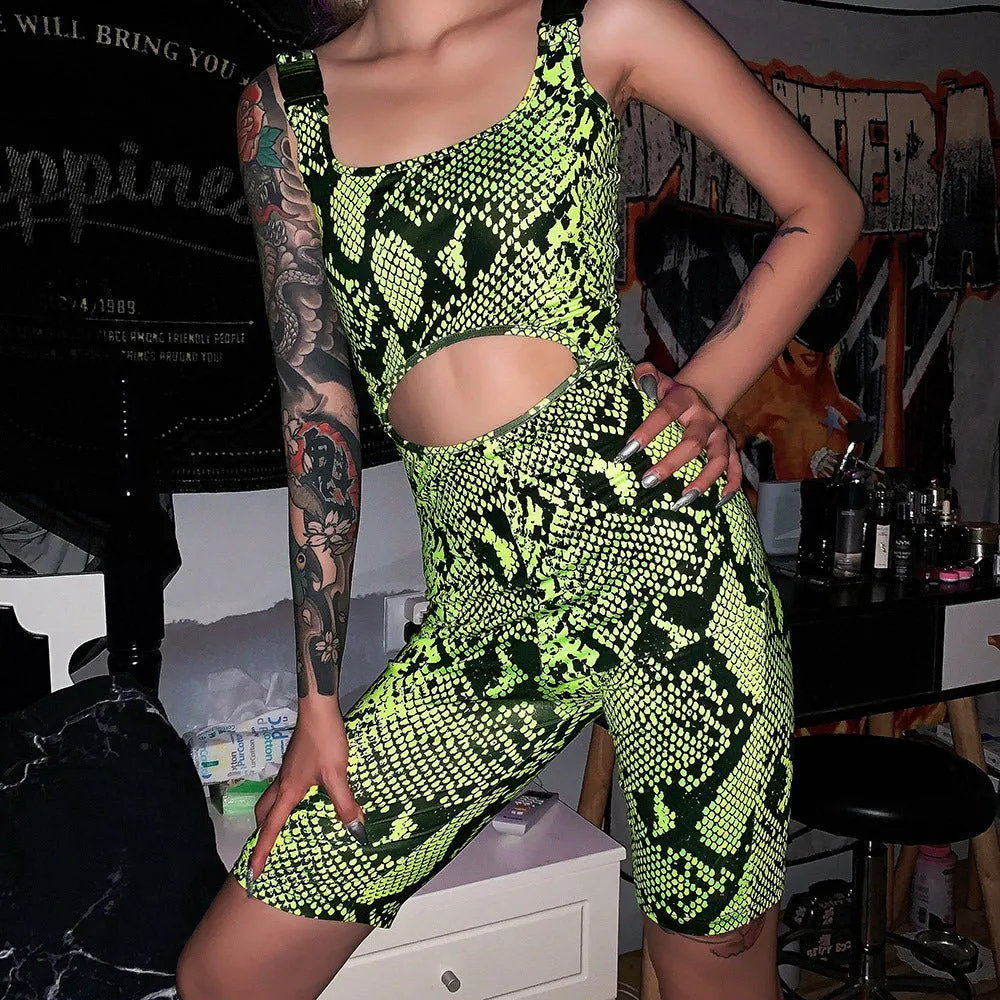 Yellow Snake Print Jumpsuit